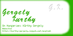gergely kurthy business card